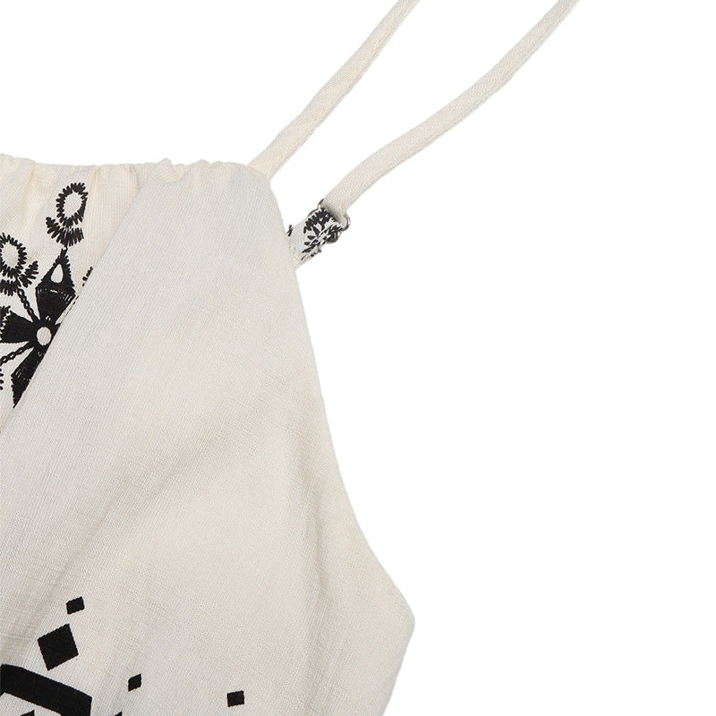 Ethnic-Style Printed Wide-Leg Jumpsuit