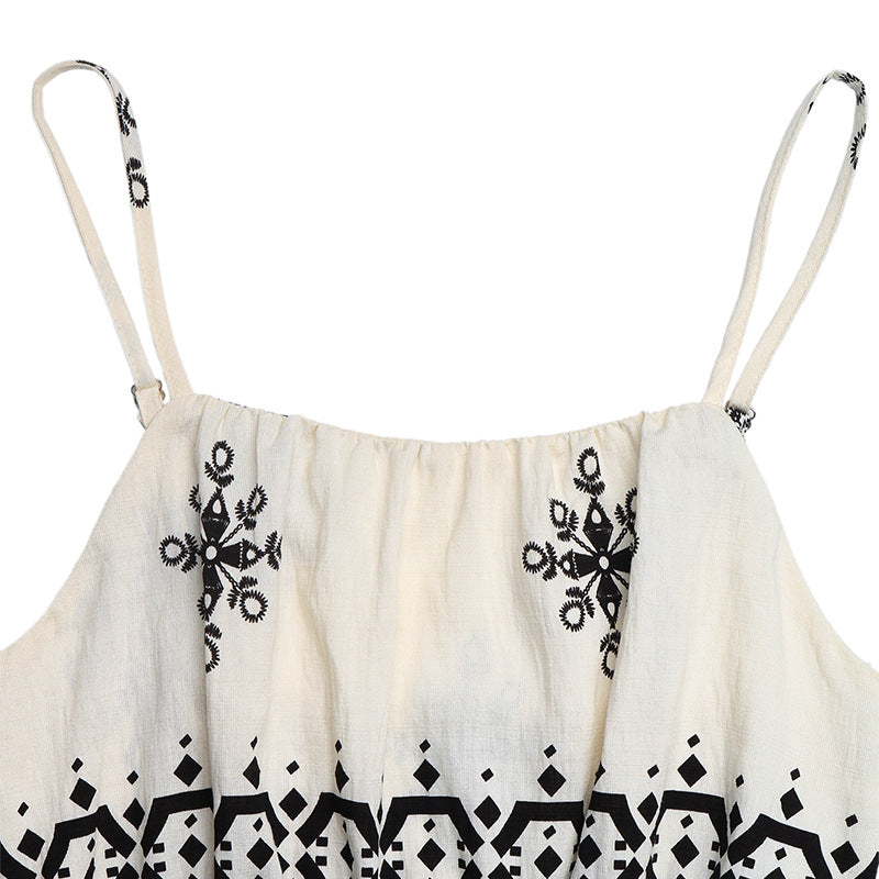 Ethnic-Style Printed Wide-Leg Jumpsuit